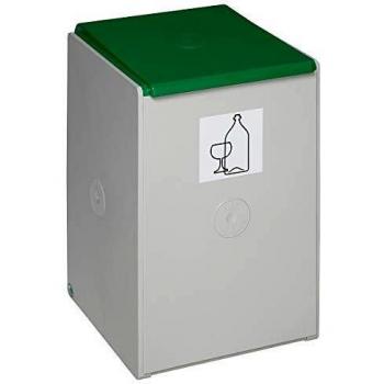 Contenedor de separación y recogida de residuos de plástico, 60 l, verde