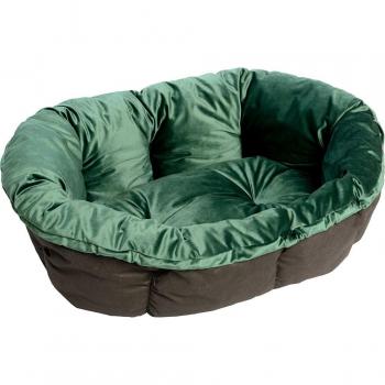 Cesta Ferplast Siesta Deluxe Tamaño 6 con Capa Sofa aveludada verde