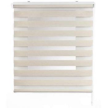 Estor Enrollable Noche y Día Premium de Doble Tejido Lino 120 x 180 cm con Galería y Cadeneta de Aluminio para Salón, Comedor y Dormitorio
