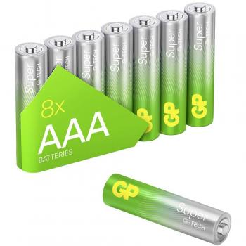 Pilas alcalinas AAA GP Super 1,5 V, 8 Unidades