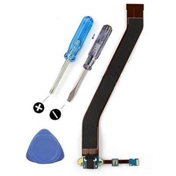 MMOBIEL Conector de Carga Compatible con Samsung Galaxy Tab 3 2013 - Puerto de Carga - Dock Connector Micro USB - Audio Jack/Micrófono/Antena Repuesto - Incl Destornilladores