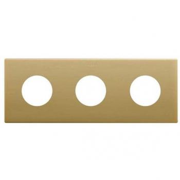 Marco estética mínima para enchufes con 3 elementos oro 27110630-095 de SIMON 270