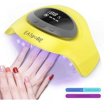 Lámpara LED uñas, Secador de Uñas con 4 Temporizadores Profesional de 30s/60s/90s/120s, Pantalla LCD, Sensor y Secado de Doble Velocidad de Nivel Salón, Ideal para uñas de gel