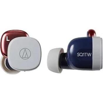 Audio-Technica ATH-SQ1TW Wireless In-Ear Headphones, Navy/Red