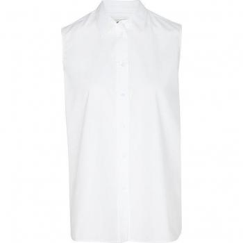 Camisa sin mangas de mujer Ecoalf en color blanco con cierre de botones - Anna