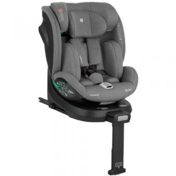 Silla de Auto Kikka Boo i-Twist I-Size 360º para Niños 40-150 cm Grupo 0+/1/2/3 con Pata de Apoyo, Color Gris Oscuro
