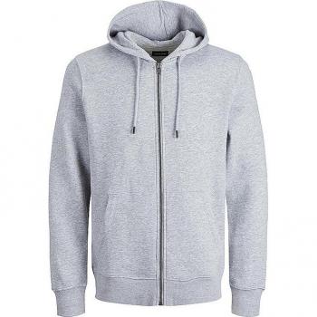 Jack & Jones Men's Light Grey Full Zip Hoodie Sweatshirt - Size XL