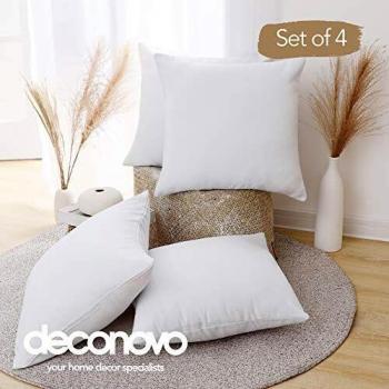 Deconovo Funda para cojin Protectora 4 Piezas 50x50cm Blanco