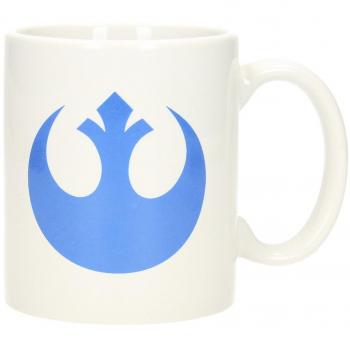 Taza de Cerámica Blanca con Símbolo Rebelde y Logo de Star Wars