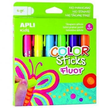 APLI Kids 14404 - Color Sticks fluorescente 6 g/6 u