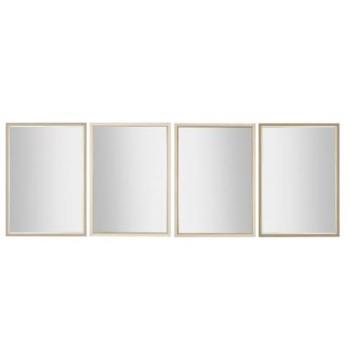 Espejo de pared Home ESPRIT Blanco Marrón Beige Gris Cristal Poliestireno 70 x 2 x 97 cm (4 Unidades)
