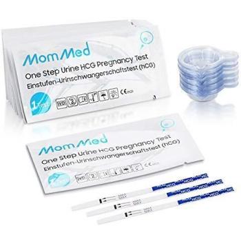 MOMMED Test de Embarazo (HCG55), test embarazo ultrasensibles de 55 piezas con 55 tazas de recolección de orina adicionales; más del 99% de precisión Tiras de prueba de embarazo temprana