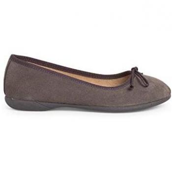Bailarinas de niña Serraje con Lazo Fino en Color Gris - Talla 36