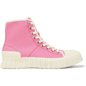 Camperlab Unisex High-Top Sneakers - Pink, Size 38, Cotton Fabric