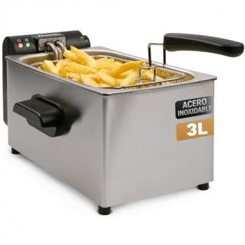 Freidora de Aceite Grunkel FRYPRO-3SS - 2000W, 3L, Acero Inoxidable, Tecnología de Zona Fría