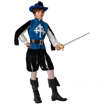 Disfraz de Mosquetero Azul con Cinturón para Niño