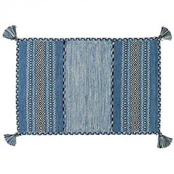 Kilim Tribal Indio Hecho a Mano 100% Algodón 90x60 cm