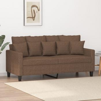 Sofá 2 plazas 140 cm tela marrón vidaXL