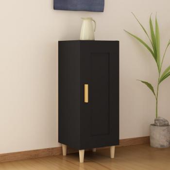 Aparador de madera contrachapada negro 34,5x34x90 cm - Mueble de Almacenaje de Salón, Buffet para salón Moderno, Armario Auxiliar, Armario de Almacenamiento