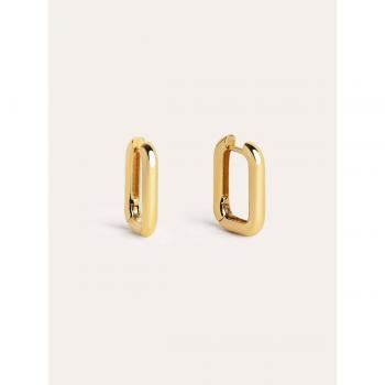 Pendientes Aro Mini Pipe Singularu Bañados en Oro de Aleación de Metales