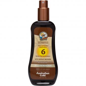 Australian Gold Sunscreen SPF6 Spray Gel with Instant Bronzer 237 ml