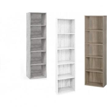 Librería en Madera MDF con 5 Estantes 40 x 29 x 172H cm Salón o Dormitorio Roble