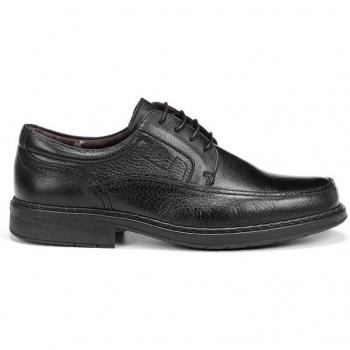 Fluchos Clipper 9579 Zapato Casual de Cordones para Hombre, Blucher de Piel Negro, Tacón de 3cm con Plantilla Extraíble y Suela de Goma