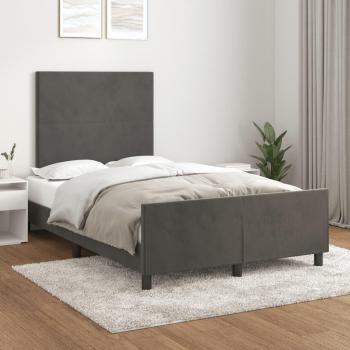 Cabecero de terciopelo gris oscuro 120x190 cm con estructura cama Vidaxl