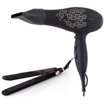 Set de Belleza Orbegozo: Secador 2000W, 2 Velocidades, 3 Temperaturas + Plancha de Pelo 35W con Placas Cerámicas 90x25mm