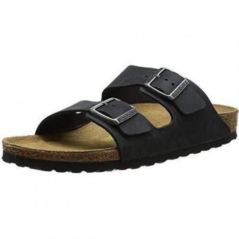 Birkenstock Arizona Black Leather Sandals, Unisex, Size 43