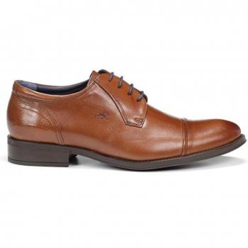 Fluchos 8412 Zapatos de Cordones para Hombre en Piel Marrón con Suela de Goma y Tacón