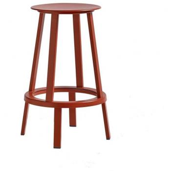 HAY Revolver Stool - Taburete de bar rojo/acero/H: 65cm
