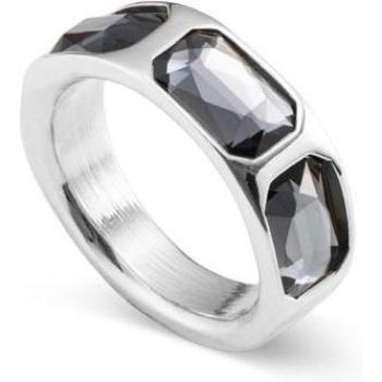 UNO de 50 Confident Silver Ring with 3 Crystals - Size 18