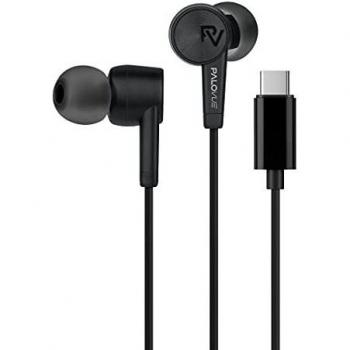 PALOVUE Auriculares Tipo C Auricular In-Ear USB C con Micrófono y Control de Volumen para Google Pixel Samsung Huawei Sony MacBook SoundFlow Negro