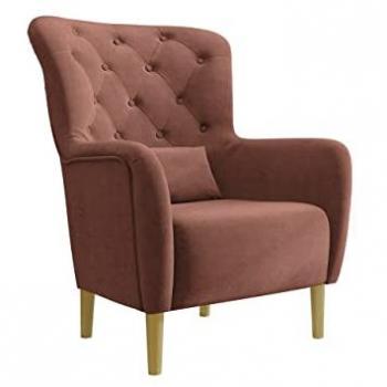 Sillón Orem 113 Rosa Tapizado en Madera 105x82x89cm