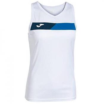 Camiseta sin mangas de pádel para mujer Joma Court blanca y royal