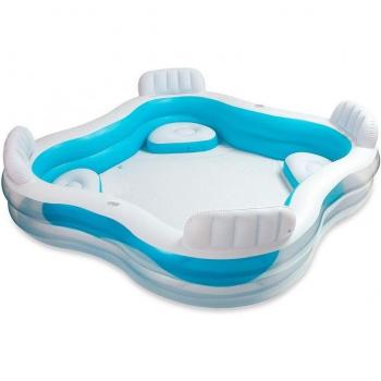 Intex Swim Center Family Lounge Pool - Piscina Hinchable Familiar con Asientos, 229 x 229 x 66 cm, 882 Litros