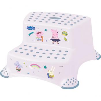 Taburete Doble Antideslizante Keeeper Peppa Pig 40 x 37 x 21 Blanco - Ideal para Niños de 3 a 14 Años