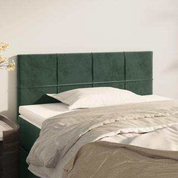 Cabecero de cama terciopelo verde oscuro 80x5x78/88 cm