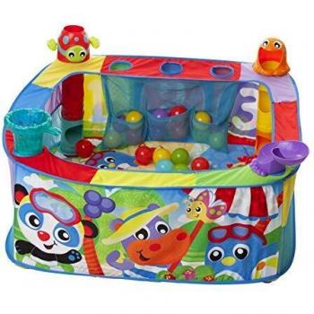 Playgro Pop Up Parque de bolas para bebés, A partir de 6 meses, Gimnasio de actividades con lanzamiento de bolas, Multicolor, 40175