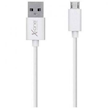 X-One CPM1000W - Cable Micro-USB Plano, Color Blanco
