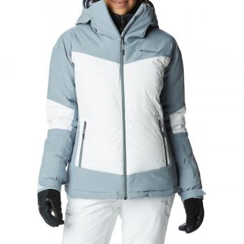 Chaqueta Columbia Wildcard II Down Omni-Heat Infinity blanca y gris para mujer - XL