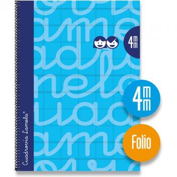 Cuaderno folio en espiral con tapa forrada Lamela azul de 4mm