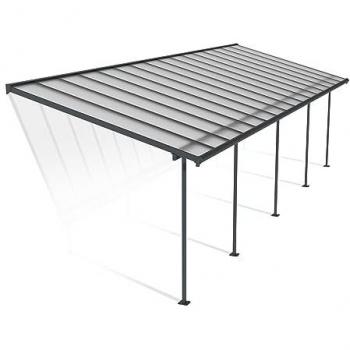 Techo para terraza 295x980cm en aluminio gris y policarbonato de 6mm SIERRA - Canopia by Palram