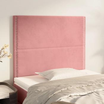 Cabecero 2 Piezas Rosa Terciopelo 90x5x78/88 cm