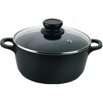 Vier 801-28 Olla Aluminio Fundido 28cm diámetro, Altura 12cm, Negro, 28 cm
