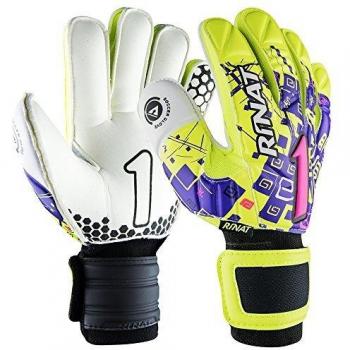 Rinat Asimetrik Etnik Semi Guante de Portero, Unisex niños, Amarillo Neon/Morado, 4