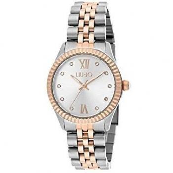 Reloj de Mujer LIU JO TLJ1223 - Caja de acero inoxidable, diámetro de 36 mm, esfera blanca con detalles dorados, correa de malla milanesa en color dorado, resistencia al agua hasta 30