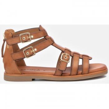 Sandalias de piel con cierre de hebilla para mujer