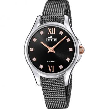 Reloj Lotus Bliss para Mujer 18799/3 con Esfera Negra y Correa de Acero Rosé